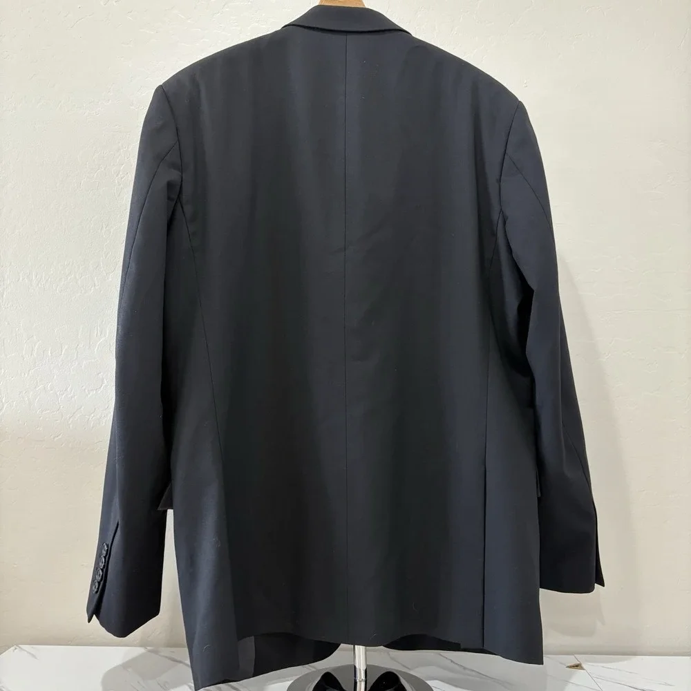 Egara men's 44R slim fit blazer black  sport coat‎ wool suiting 2-button